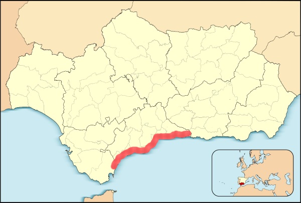 De kustlijn die de Costa del Sol vormt